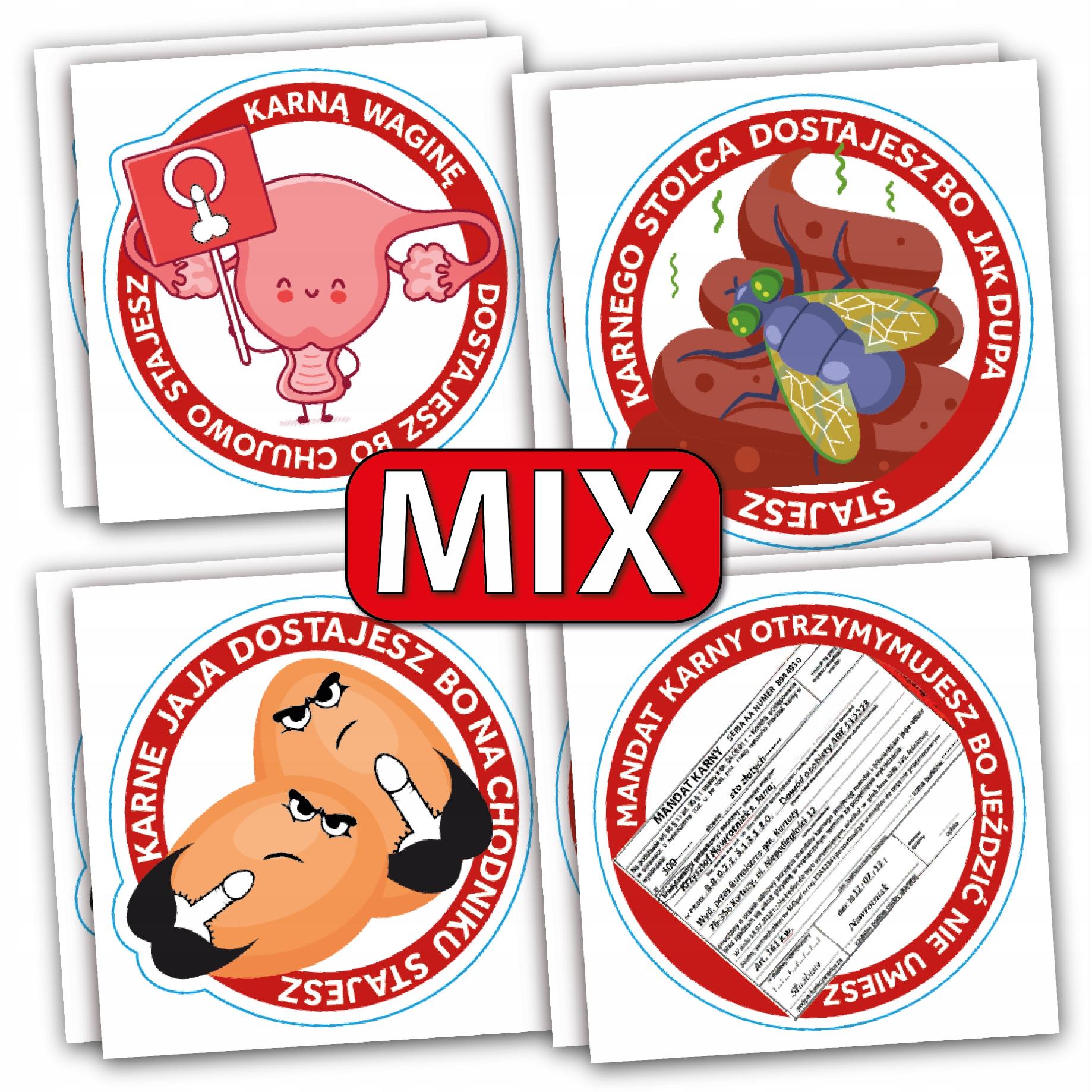 NAKLEJKI KARNE WLEPKI MIX 50 szt