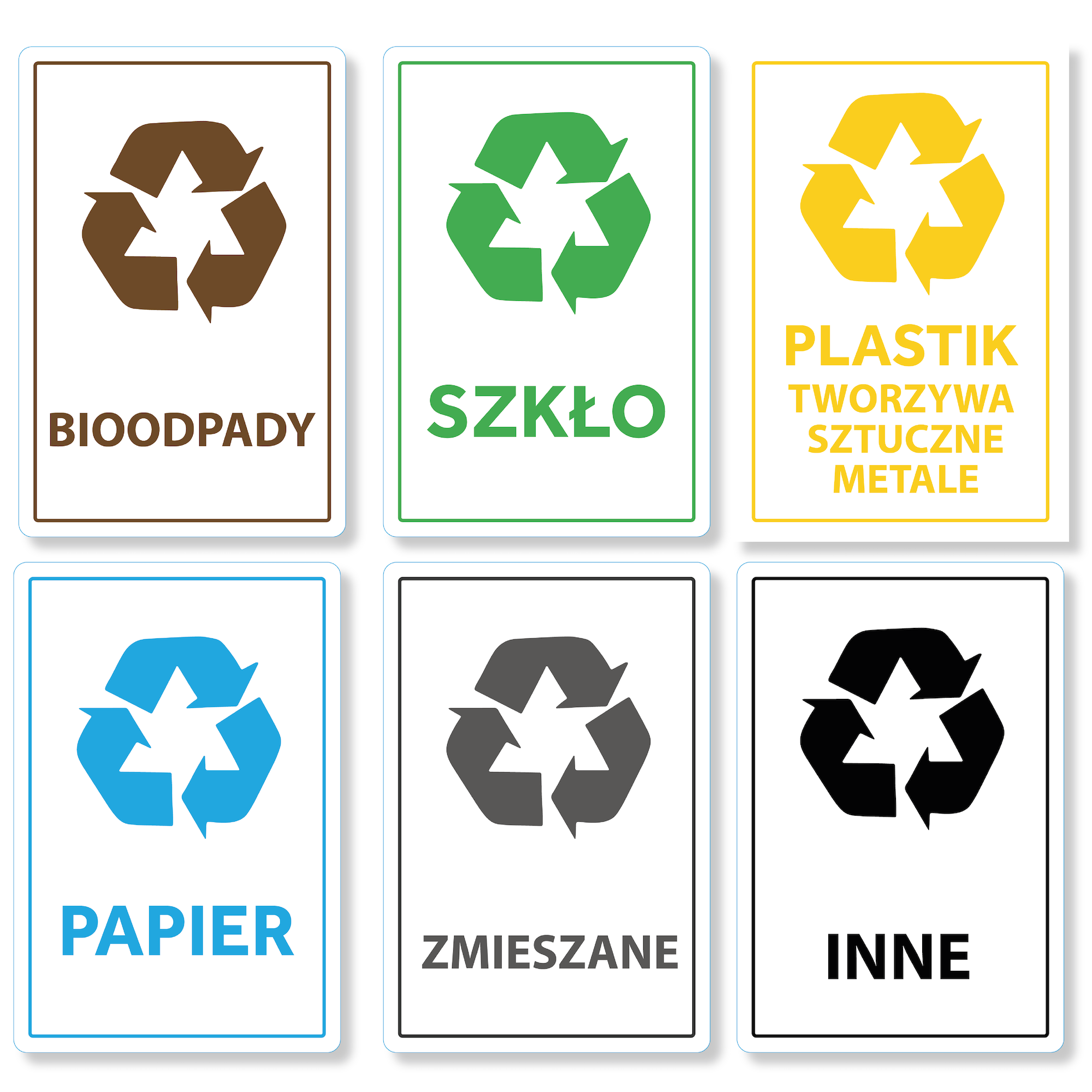 Naklejki segregacyjne 20x30 cm