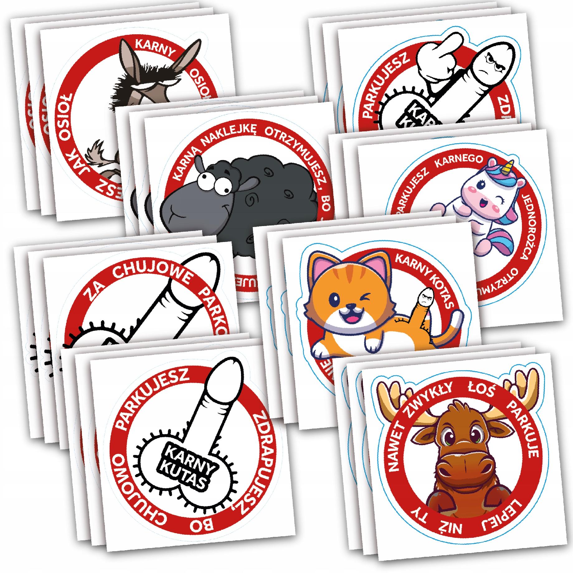 NAKLEJKI KARNE WLEPY MIX 25 szt