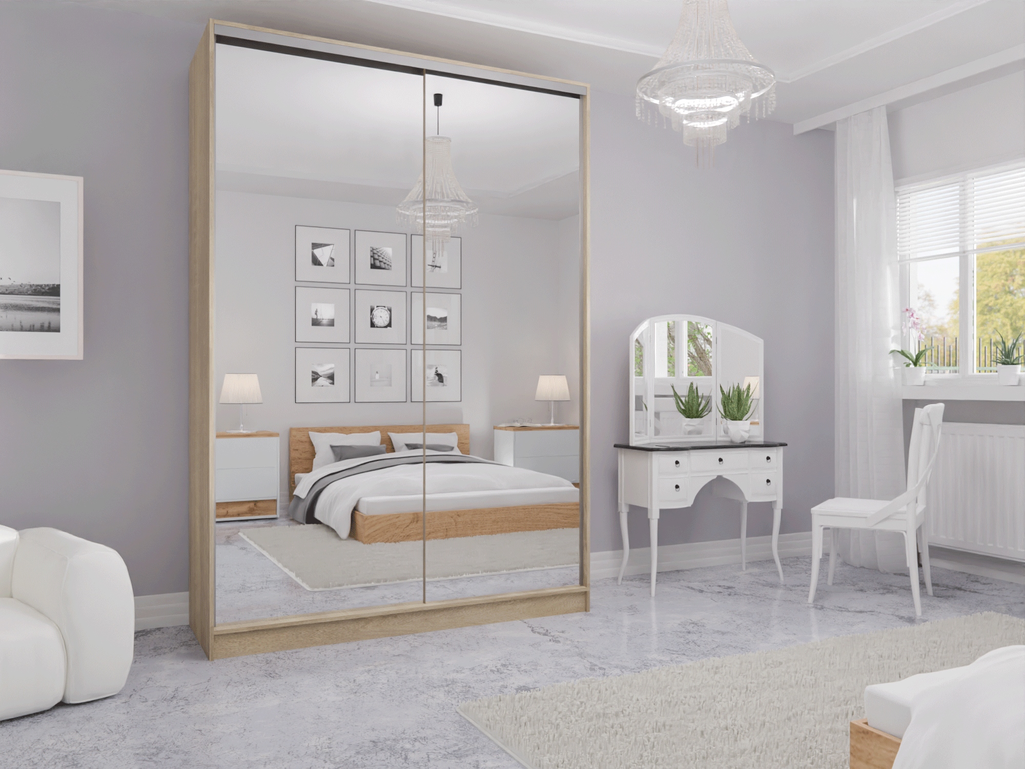 SZAFA PRZESUWNA STANDARD 110 x 250 SONOMA LUSTRO P