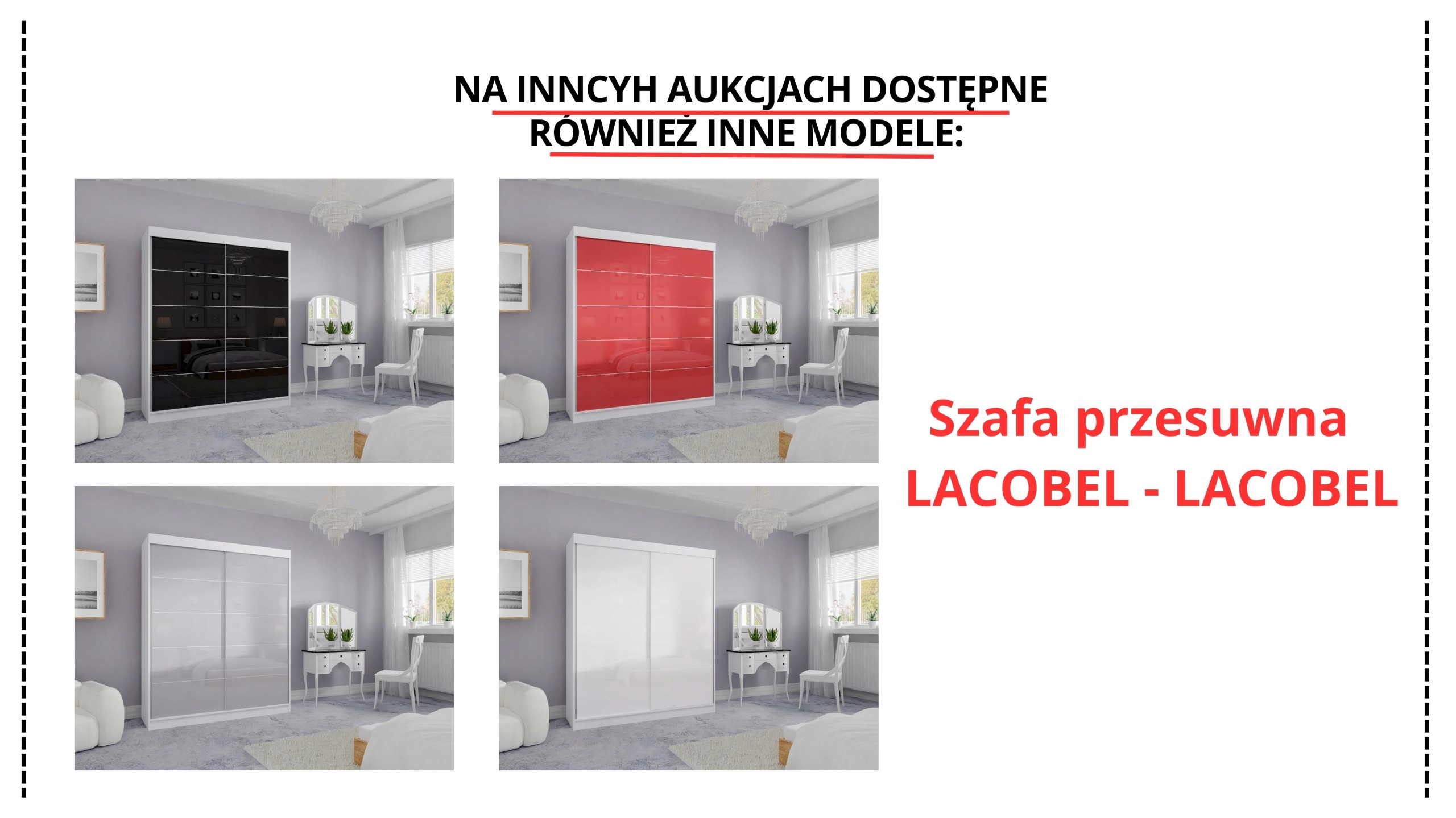 SZAFA PRZESUWNA STANDARD 100 x 205 BIAŁA LUSTRO P