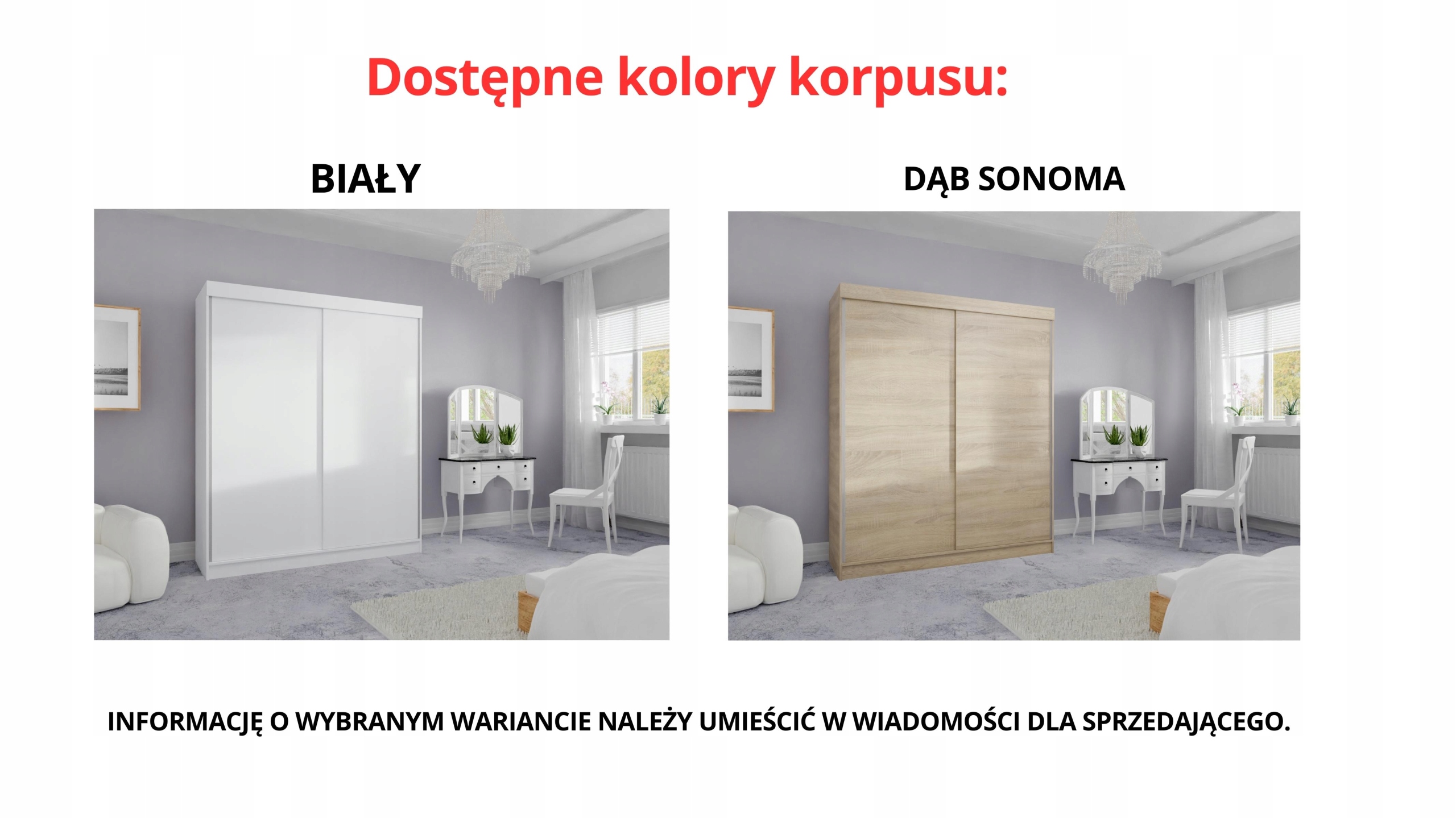 SZAFA PRZESUWNA STANDARD 140 x 205 BIAŁA PRODUCENT