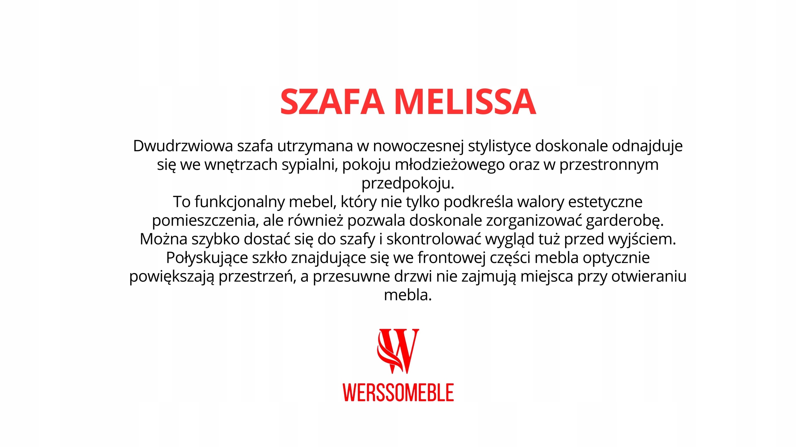 SZAFA PRZESUWNA 120 x 250 BIAŁA LACOBEL CZERWONY