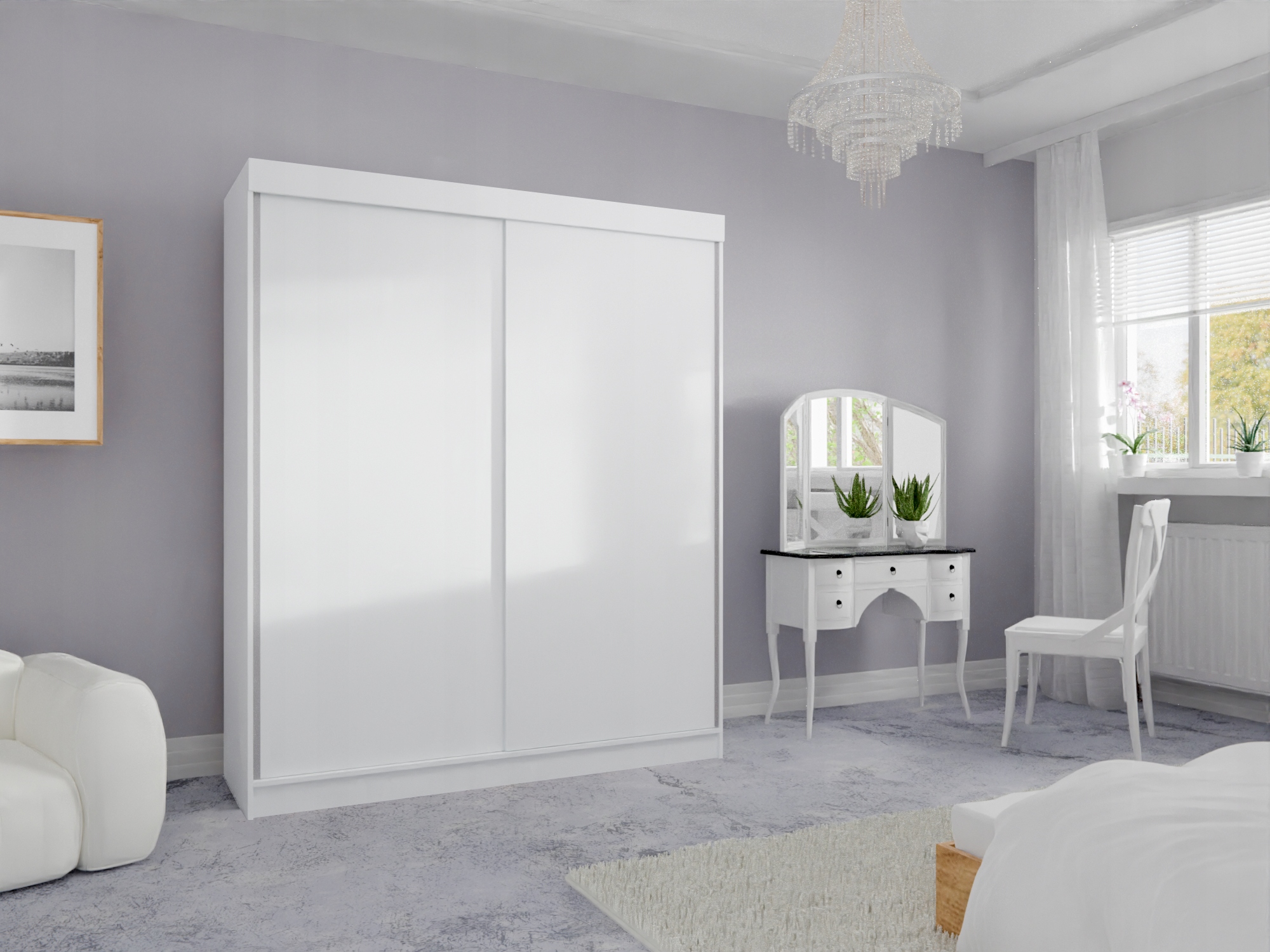 SZAFA PRZESUWNA STANDARD 100 x 205 BIAŁA PRODUCENT