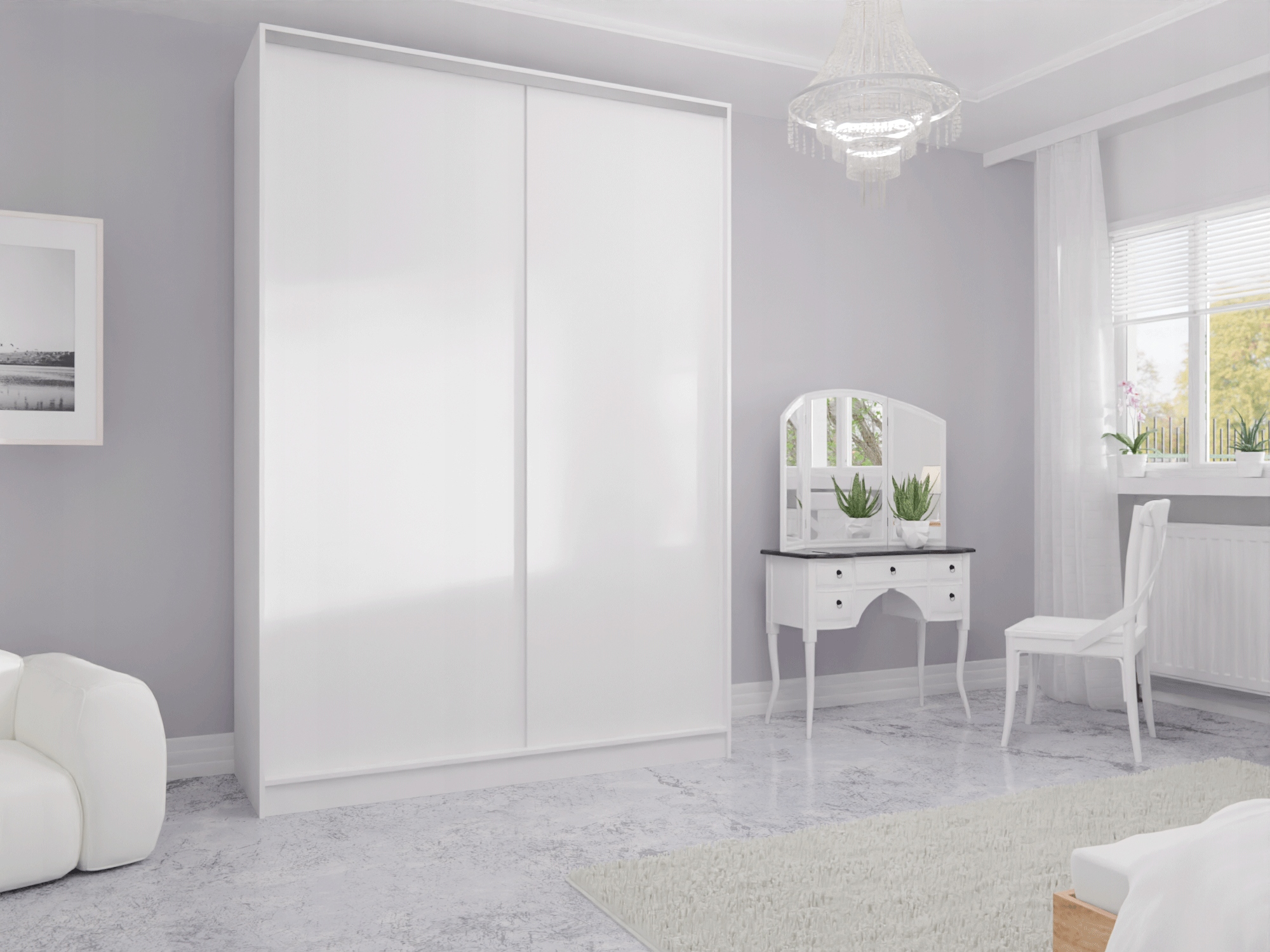 SZAFA PRZESUWNA STANDARD 120 x 250 BIAŁA PRODUCENT