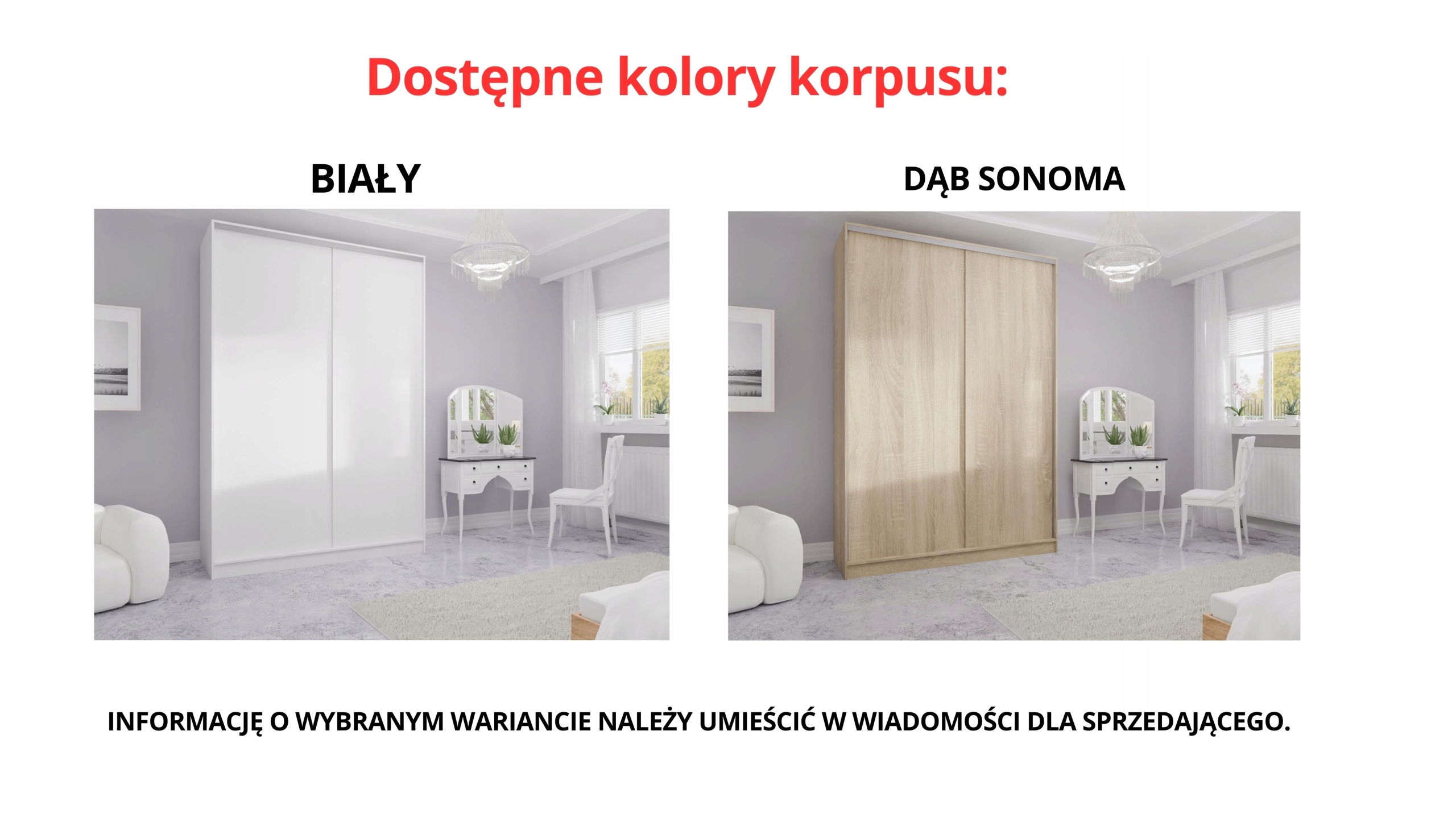 SZAFA PRZESUWNA STANDARD 150 x 250 BIAŁA PRODUCENT
