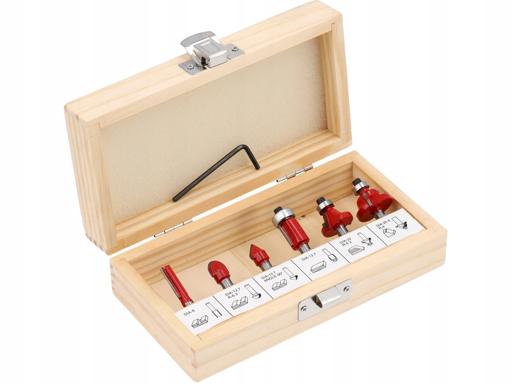 Set freze pentru lemn, Yato, 6 mm, 6 bucati, tungsten YG6X