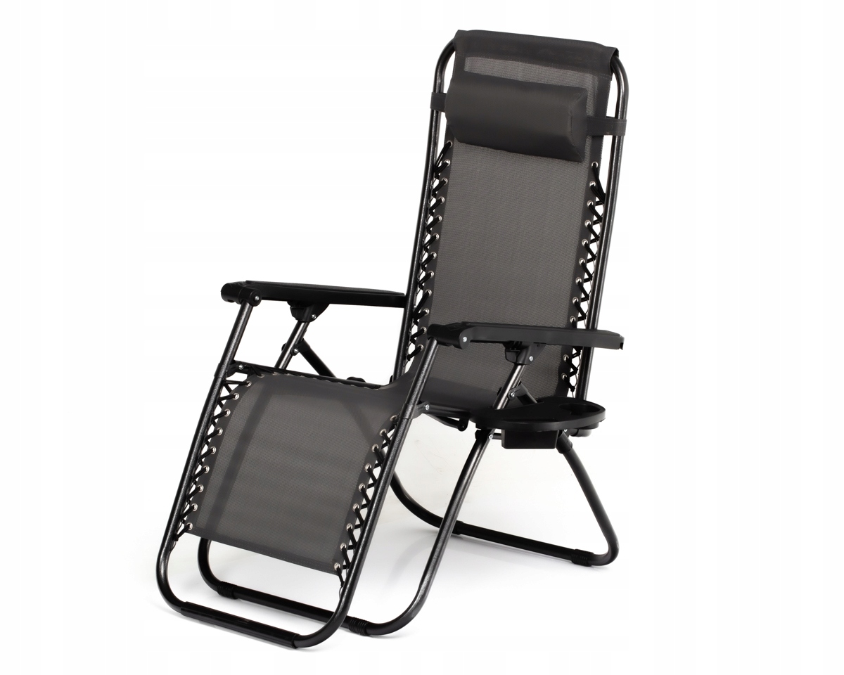 HIT!2X WZMACNIANY Super Leżak ZERO GRAVITY szary