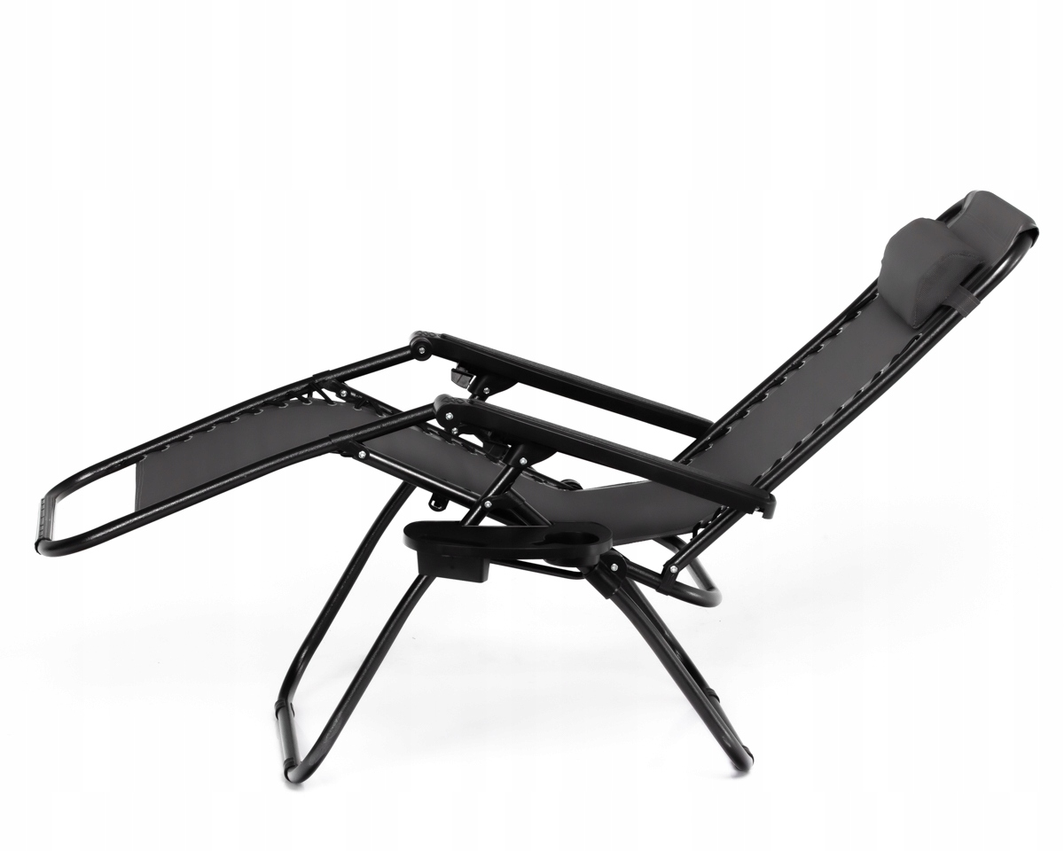 HIT!2X WZMACNIANY Super Leżak ZERO GRAVITY szary