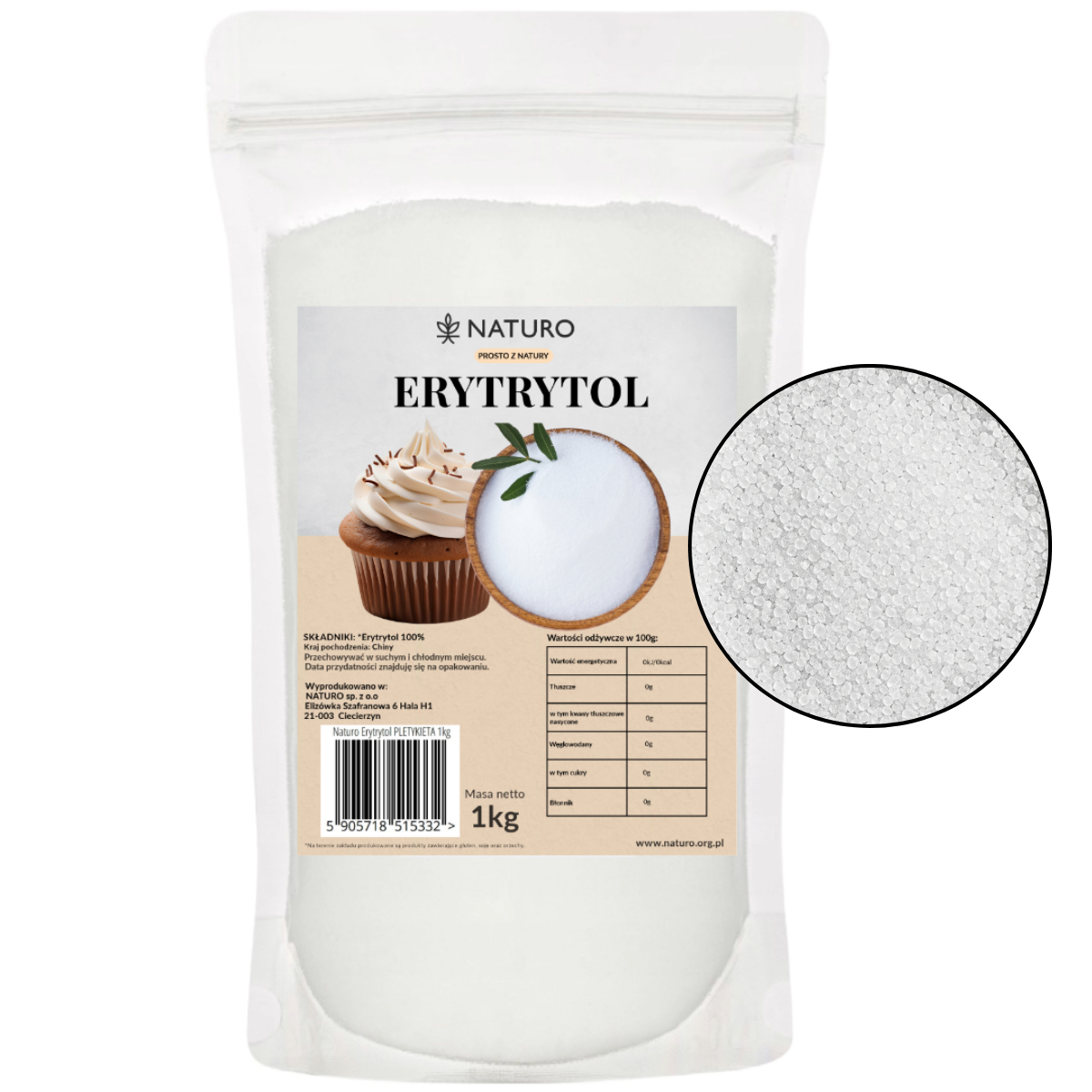 Erytrytol 1kg Słodzik / Naturo