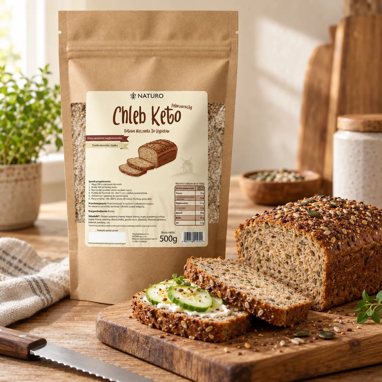 Chleb Keto Naturo — wygodny domowy wypiek