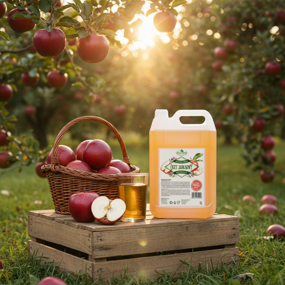 Ocet Jabłkowy NIEFILTROWANY NIEPASTERYZOWANY 5L / Dary Ogrodu