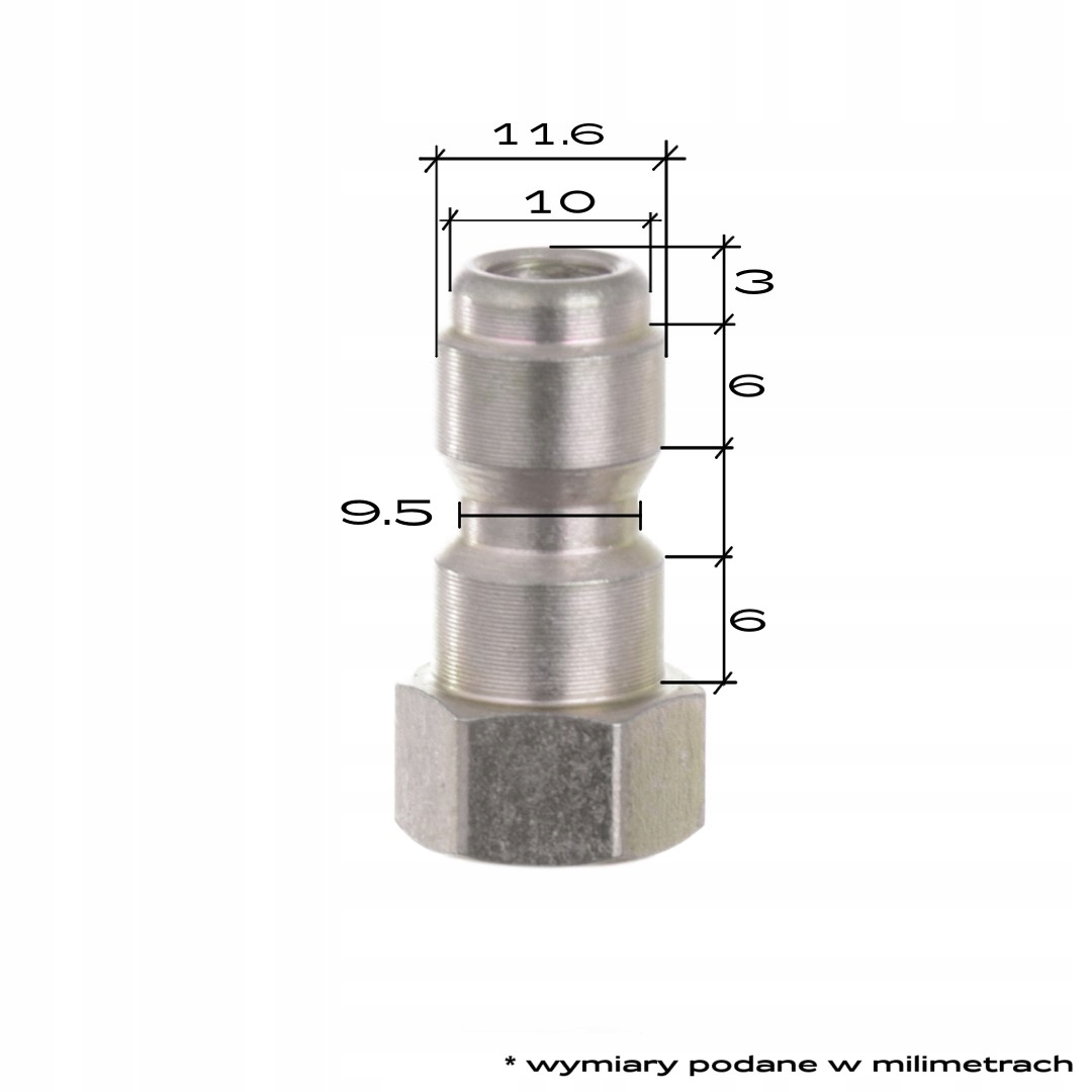 Gniazdo szybkozłącze stal nierdzewna gwint M22 M do myjki INOX 4