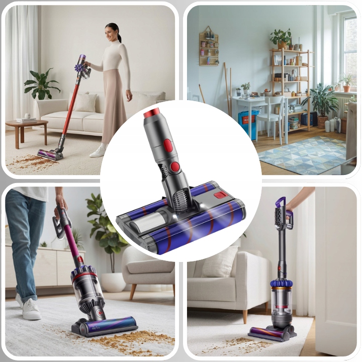 PODWÓJNA TURBO SZCZOTKA MIĘKKA ELEKTROSZCZOTKA DO DYSON V7 V8 V10 V11 V15