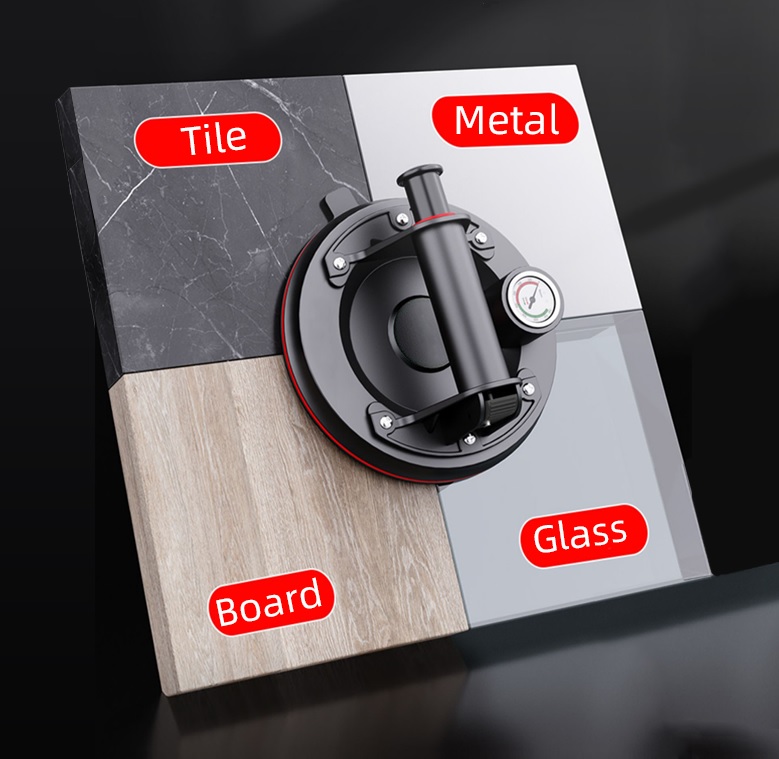 UCHWYT PRZYSSAWKA Z MANOMETR POMPKĄ DO GLAZURY PŁYTEK 300KG MECHANICZNA 3