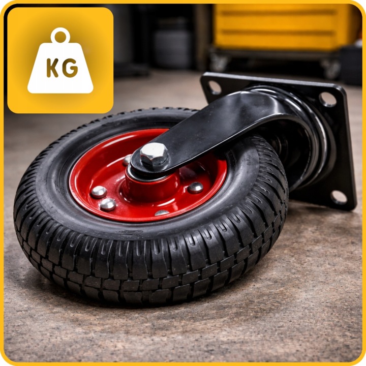 WÓZEK TRANSPORTOWY KÓŁKA GUMOWE PEŁNE 160 MM 600 KG MOCNE ZESTAW 4 SZT PVC - miniatura 5