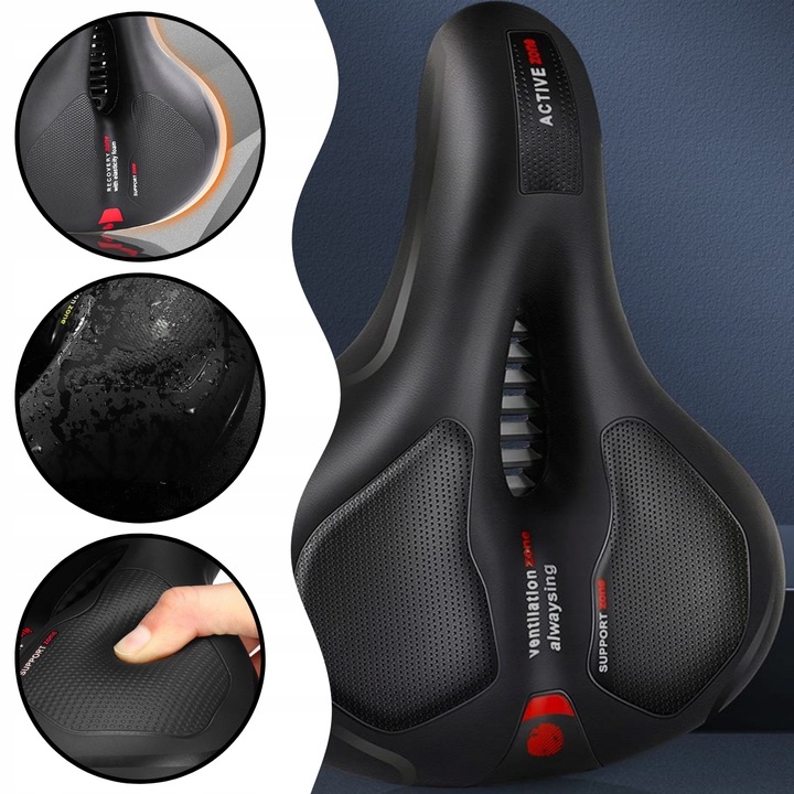WYGODNE SIODEŁKO ROWEROWE MIĘKKIE DUŻE SZEROKIE MIEJSKIE SIODŁO NA ROWER 12
