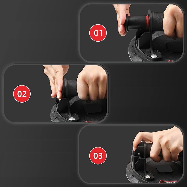 UCHWYT PRZYSSAWKA Z MANOMETR POMPKĄ DO GLAZURY PŁYTEK 300KG MECHANICZNA 5