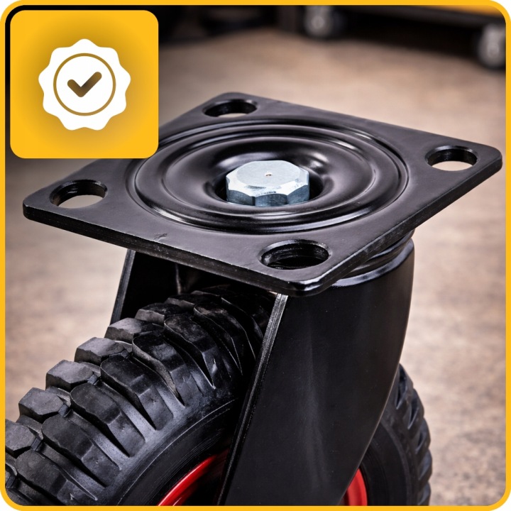 WÓZEK TRANSPORTOWY KÓŁKA GUMOWE PEŁNE 160 MM 600 KG MOCNE ZESTAW 4 SZT PVC - miniatura 3