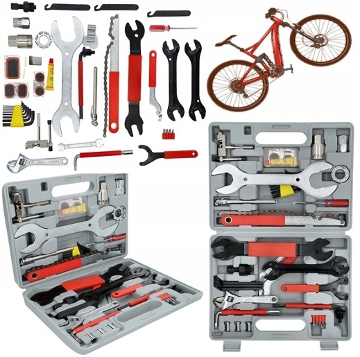 Zestaw Narzędzi do Roweru Walizka Klucze Rowerowe Imbusy 44el Łatka Łyżka 8