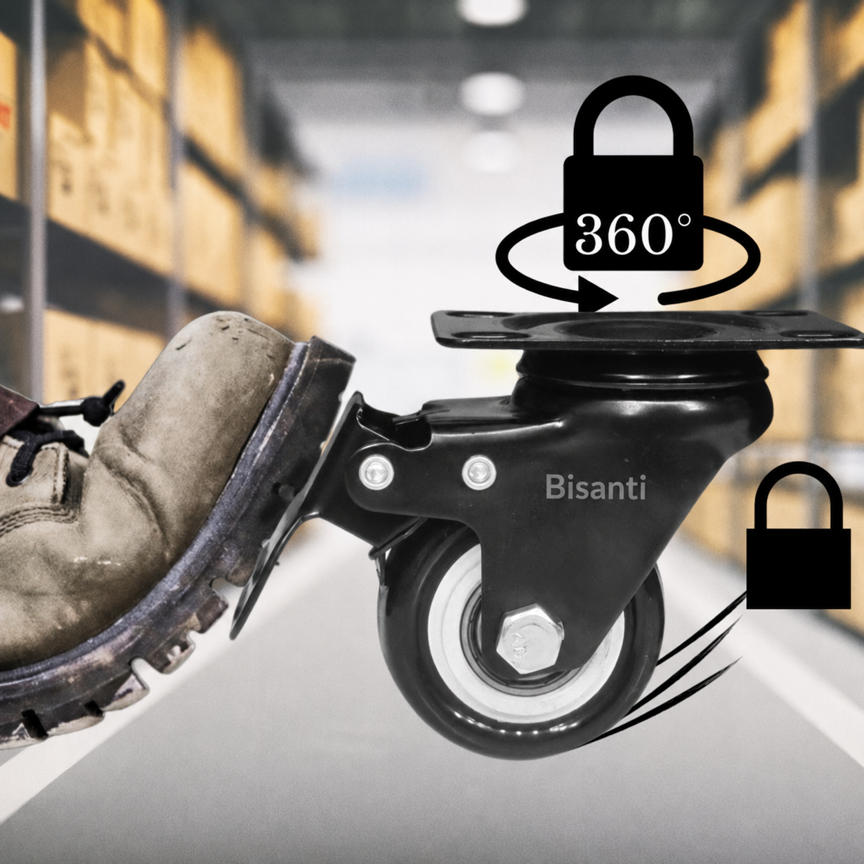 Kółko jezdne kółek 50 mm obrotowe koło transportowe - miniatura 3