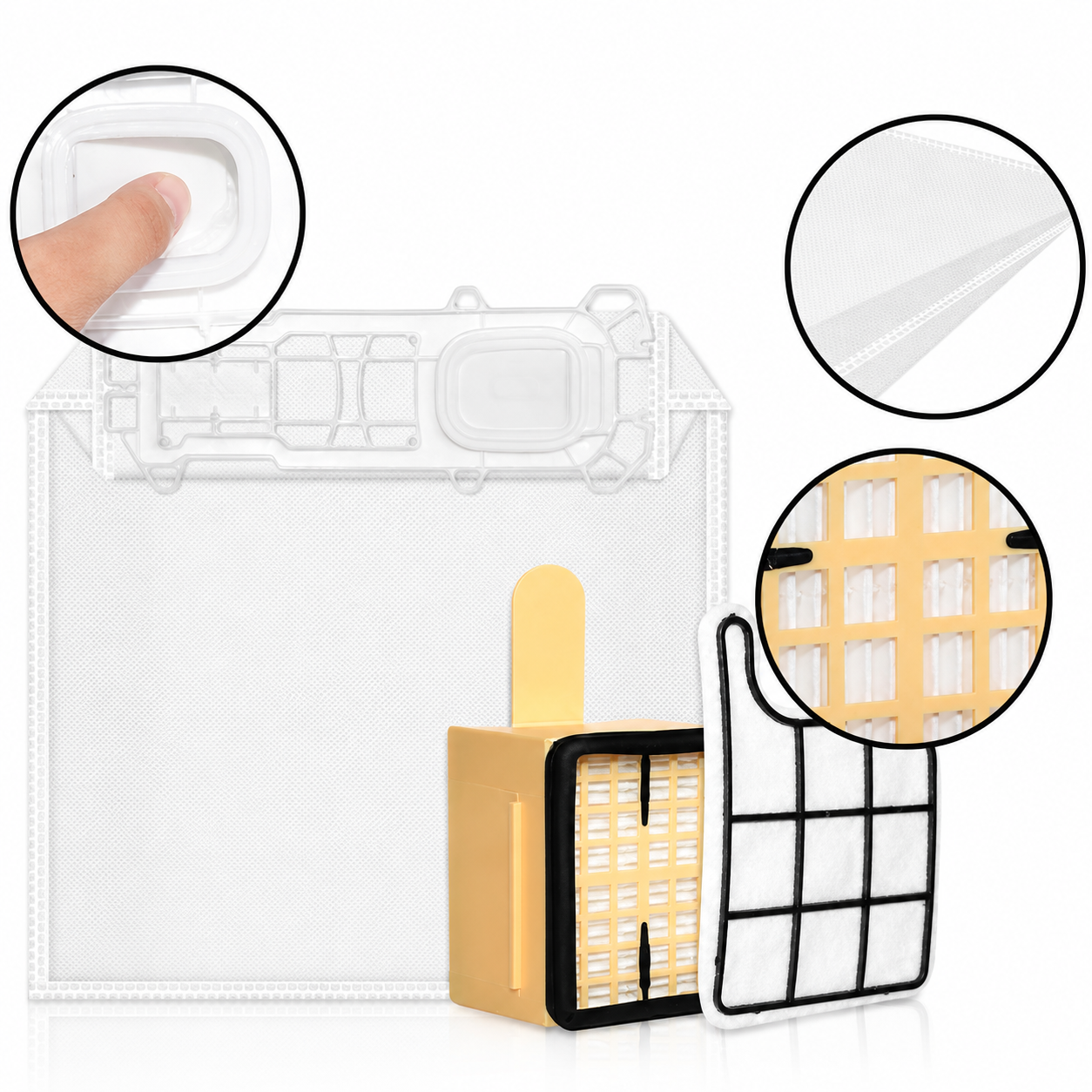 8x Worki do odkurzacza VK135 VK136 filtry mikropolarowe solidne zestaw - miniatura 4