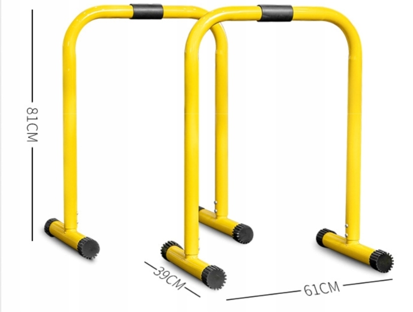 PORĘCZE TRENINGOWE WYSOKIE DO DIPÓW ĆWICZEŃ W DOMU TRENING POMPKI BICEPS AS