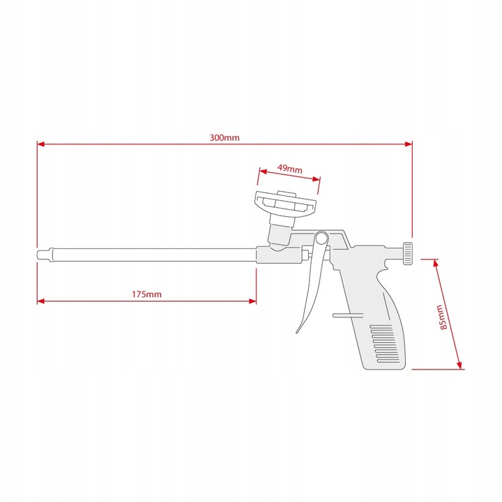 PISTOLET DO PIANKI MONTAŻOWEJ PIANY PISTOLETOWEJ METALOWY APLIKATOR LEKKI 2