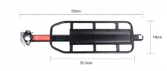 BAGAŻNIK ROWEROWY ALUMINIUM MOCNY TYLNY UNIWERSALNY 50KG NA ROWER 6