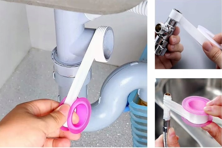 taśma uszczelniająca gwinty PTFE wodoodporna teflonowa armatury hydraulika - miniatura 2