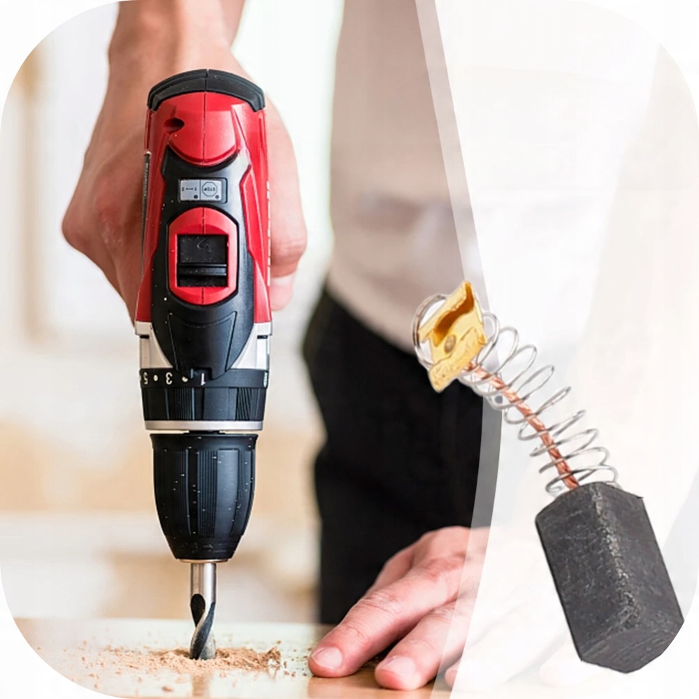 ZESTAW 10szt SZCZOTKI WĘGLOWE DO WIERTARKI SZLIFIERKI 6x9 6x10 7x11 9