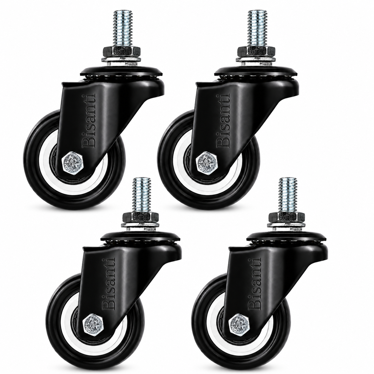 4x KÓŁKO JEZDNE OBROTOWE KÓŁKO 50MM PRZEMYSŁOWE MAGAZYNOWE M10 BISANTI PVC