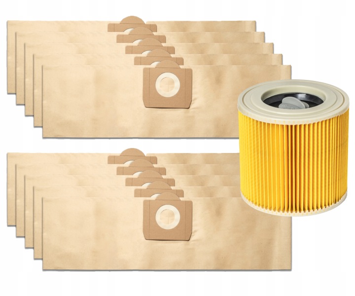 10x WORKI DO ODKURZACZA KARCHER WD3 200 MV3 FILTR GRUBSZE WZMOCNIONE - miniatura 2