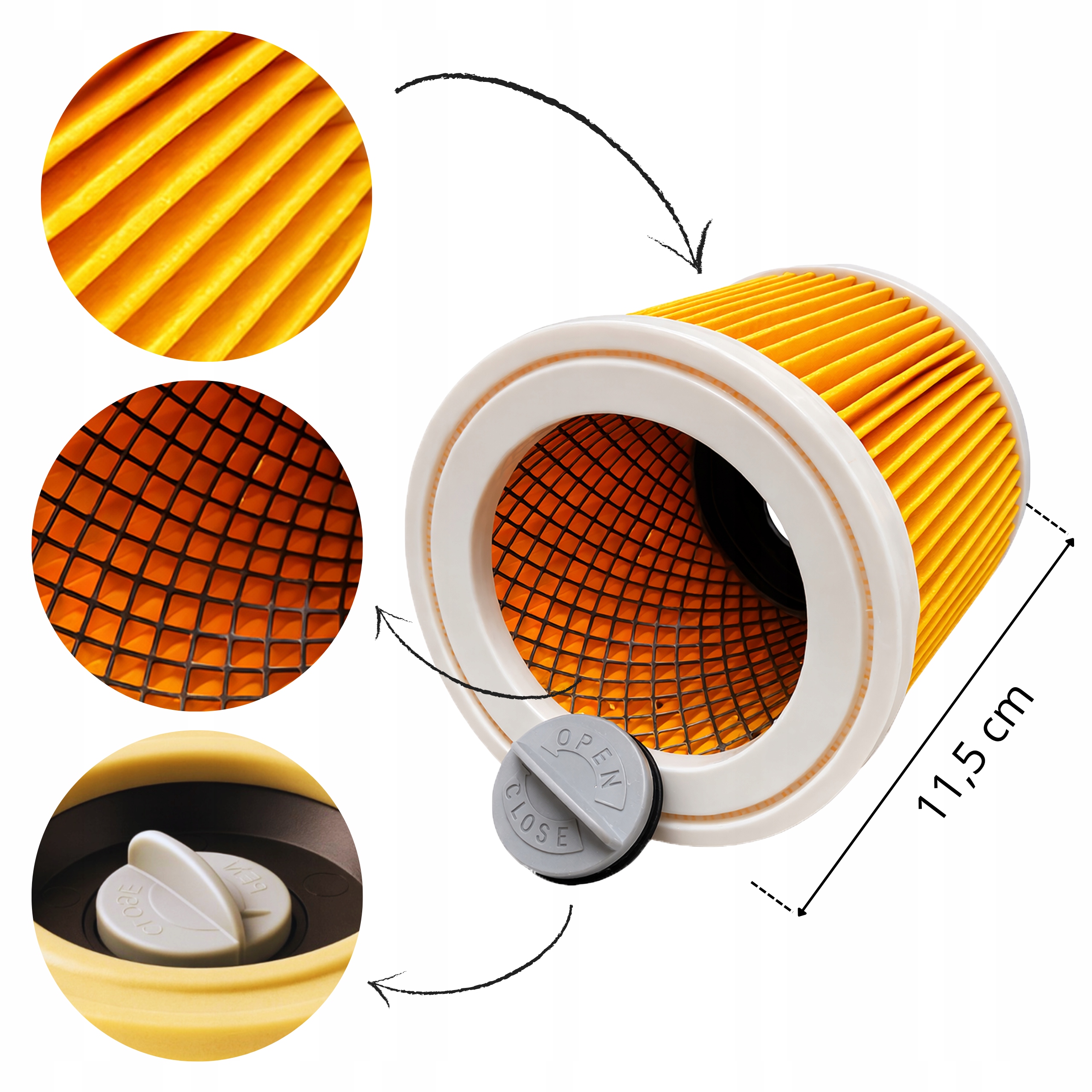 12x Worki do odkurzacza Karcher WD3 filtr wzmocniony SE 4001 zamiennik - miniatura 9