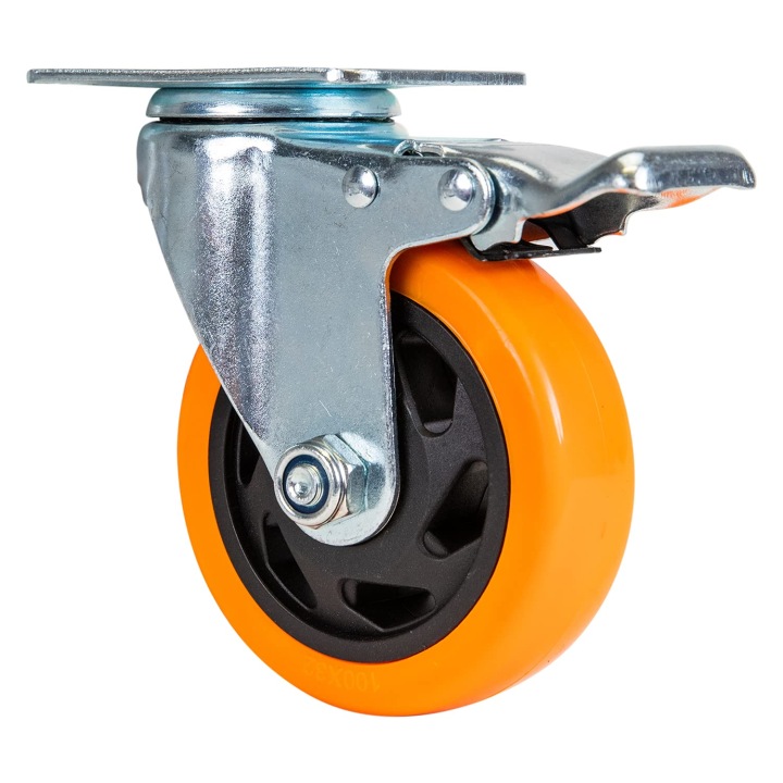 4X KÓŁKA TRANSPORTOWE MAGAZYNOWE KOŁA DO MEBLI OBROTOWE 100MM 460KG PVC - miniatura 2