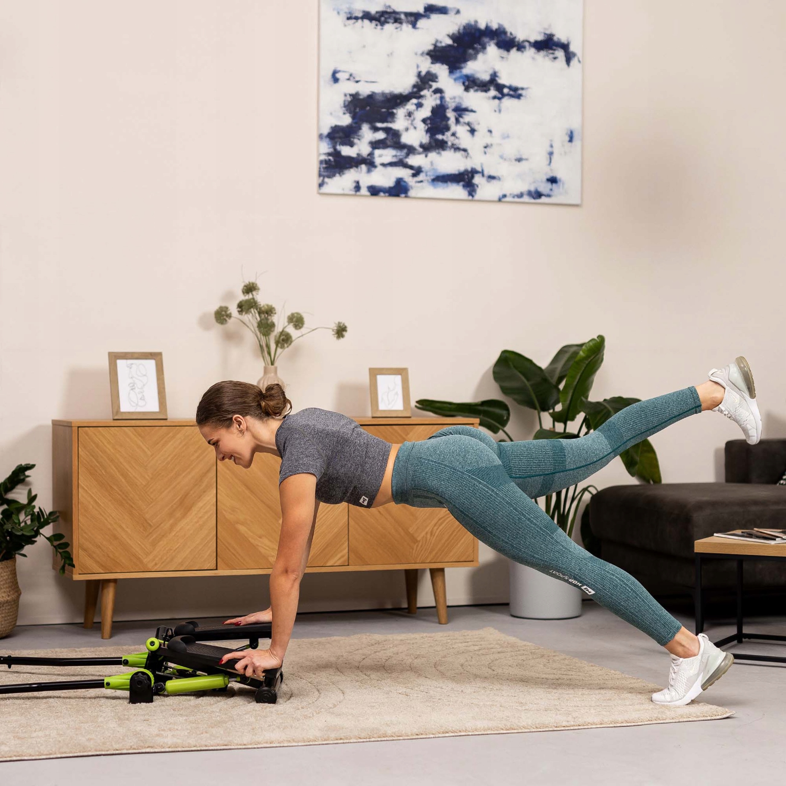 Stepper fitness do ćwiczeń schody z licznikiem kroków Steper treningowy 2w1 13