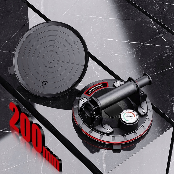 UCHWYT PRZYSSAWKA Z MANOMETR POMPKĄ DO GLAZURY PŁYTEK 300KG MECHANICZNA 4