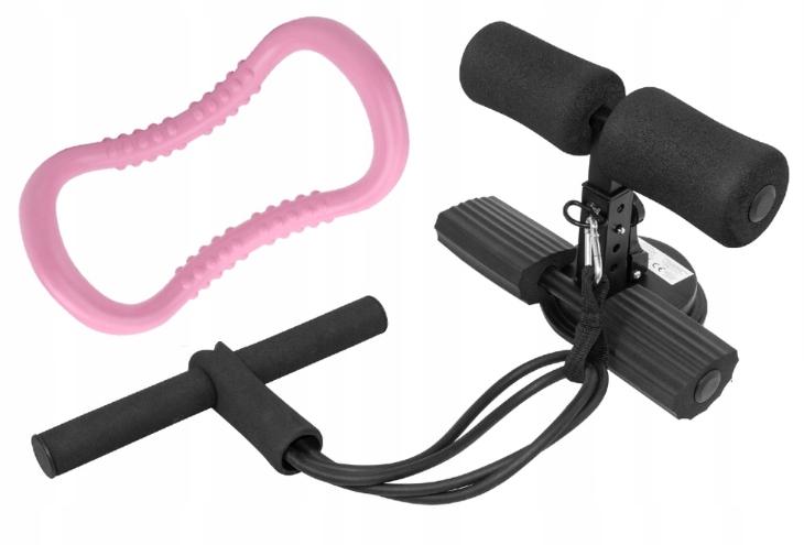 UCHWYT DO BRZUSZKÓW PRZYSSAWKA GUMA DO PILATES FITNESS ZESTAW 10