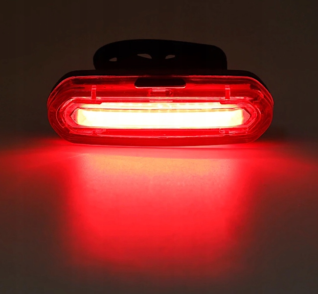 LAMPKA ROWEROWA TYLNA LAMPA NA ROWER AKUMULATOR TYŁ COB USB MOCNA 120LM ABS 10