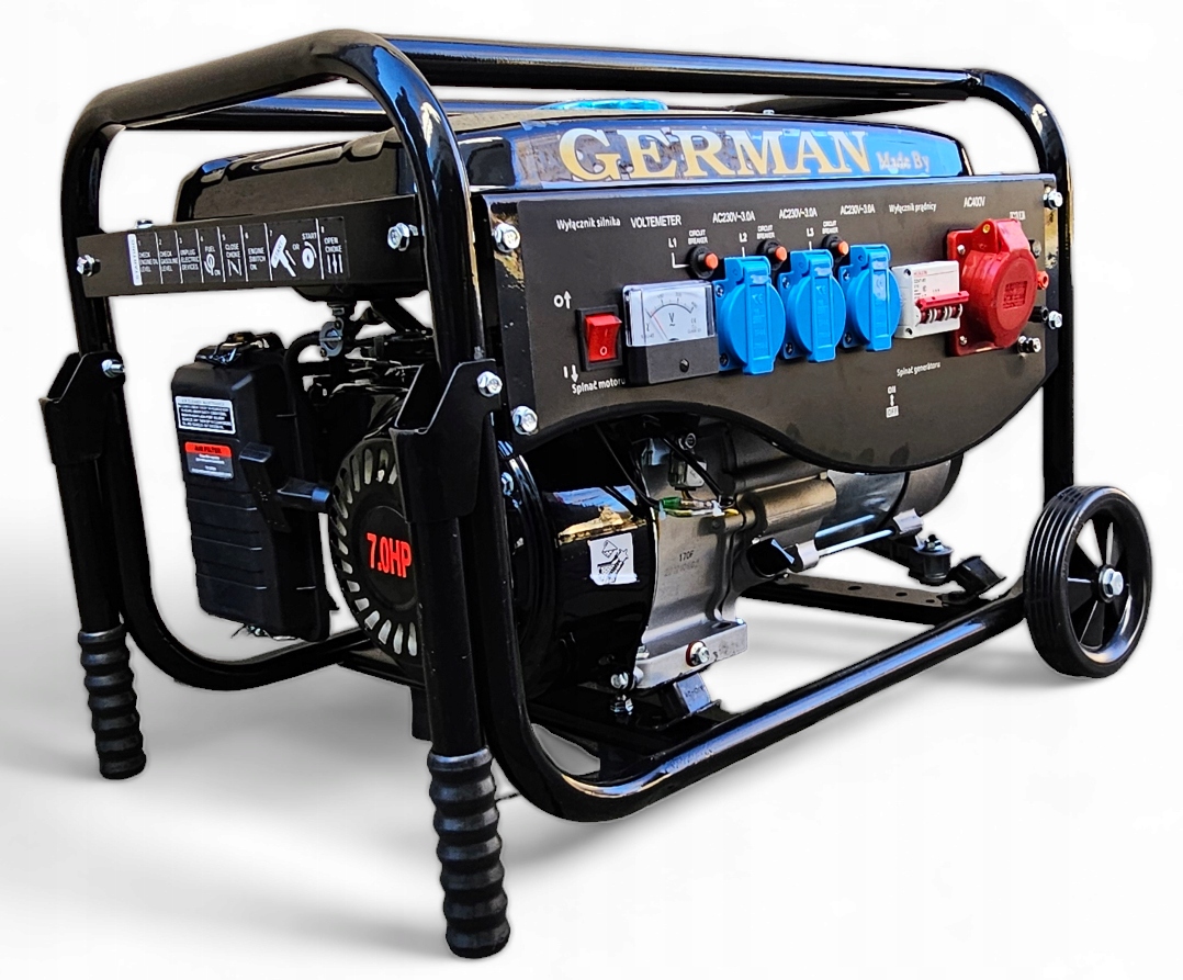 AGREGAT PRĄDOTWÓRCZY A8 5,2kW KOŁA MIEDŹ prądu AVR+ MIEDZIANY STOJAN GERMAN