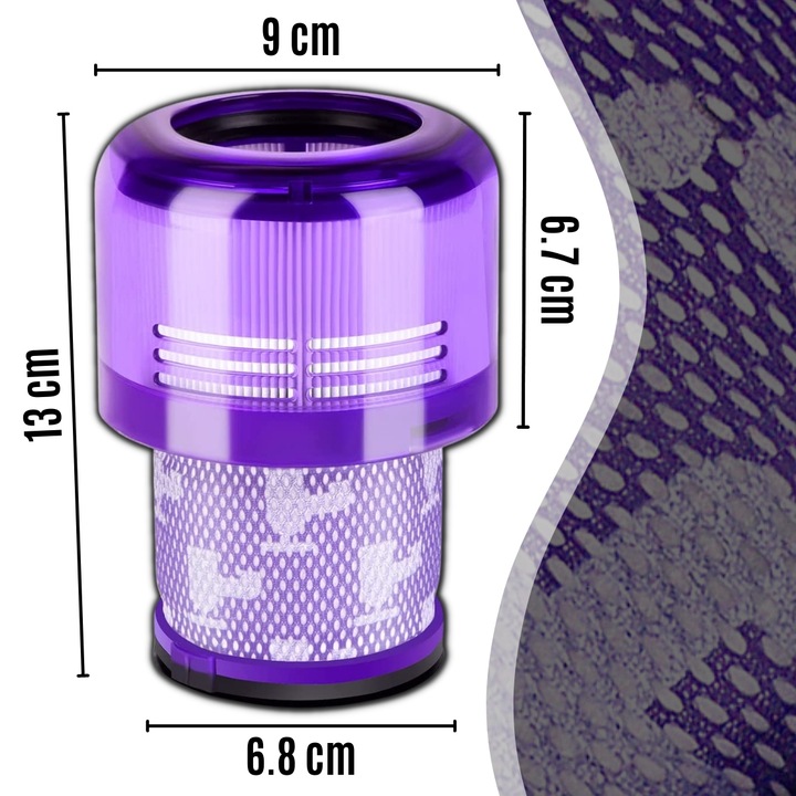 2x FILTR ZMYWALNY HEPA DO DYSON V12 ABSOLUTE DETECT SLIM TOTAL ULEPSZONY