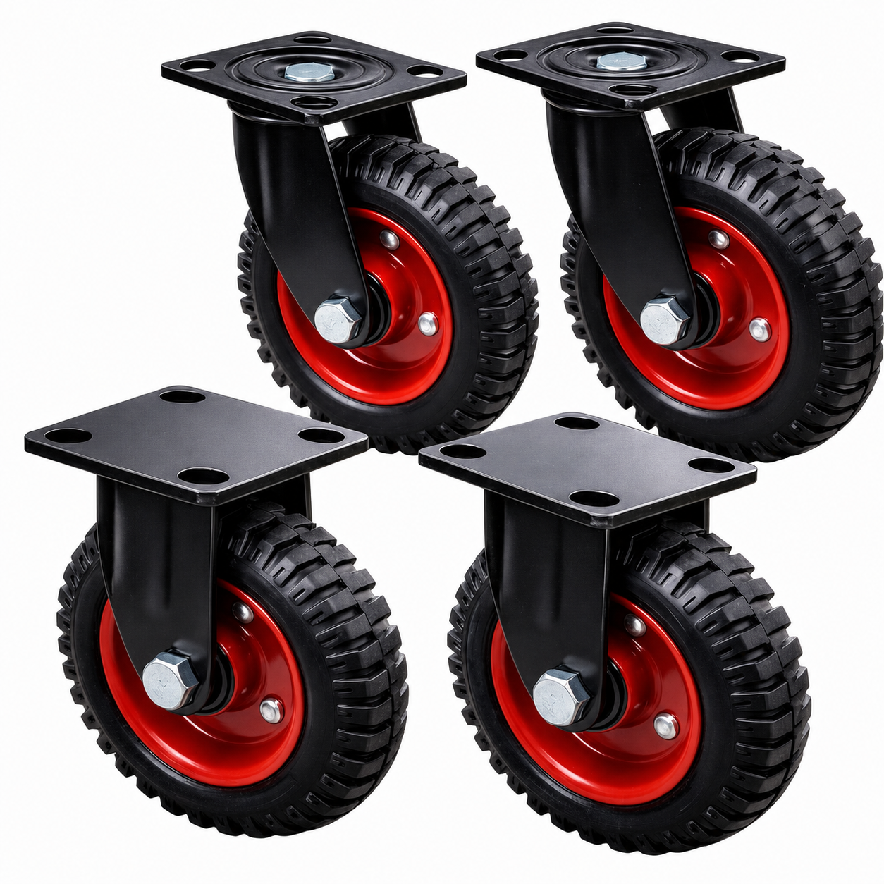 WÓZEK TRANSPORTOWY KÓŁKA GUMOWE PEŁNE 160 MM 600 KG MOCNE ZESTAW 4 SZT PVC