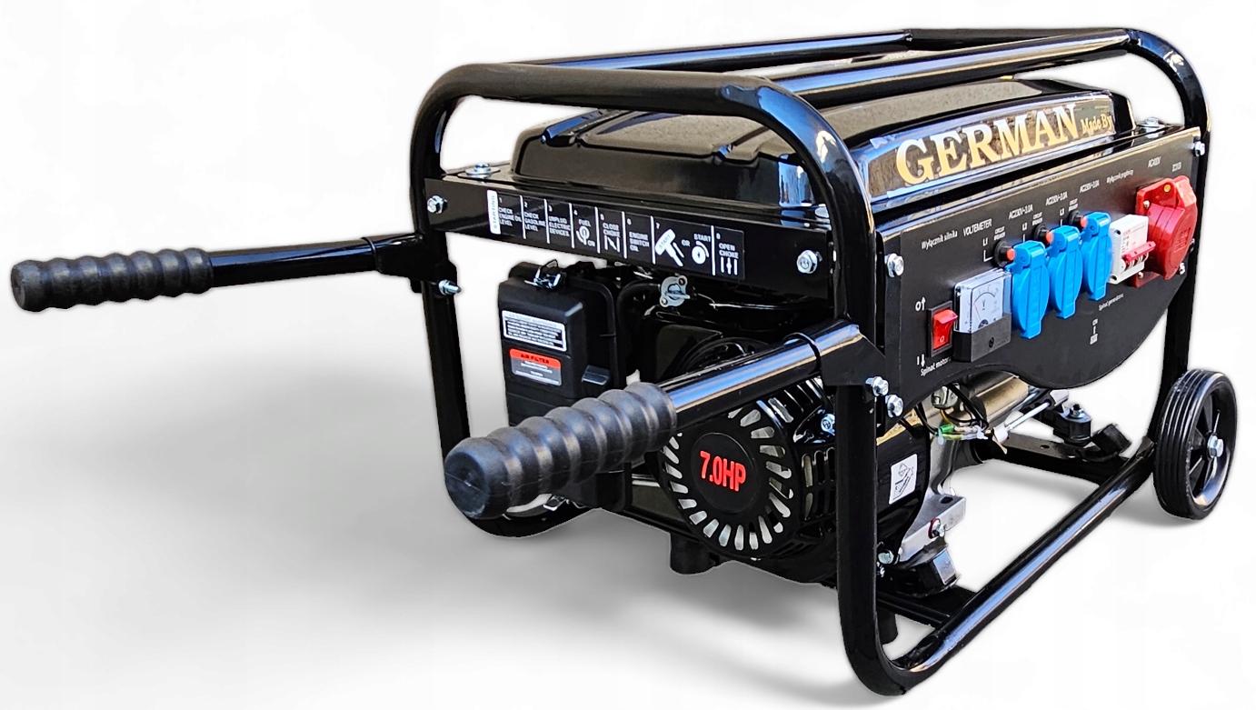 AGREGAT PRĄDOTWÓRCZY A8 5,2kW KOŁA MIEDŹ prądu AVR+ MIEDZIANY STOJAN GERMAN