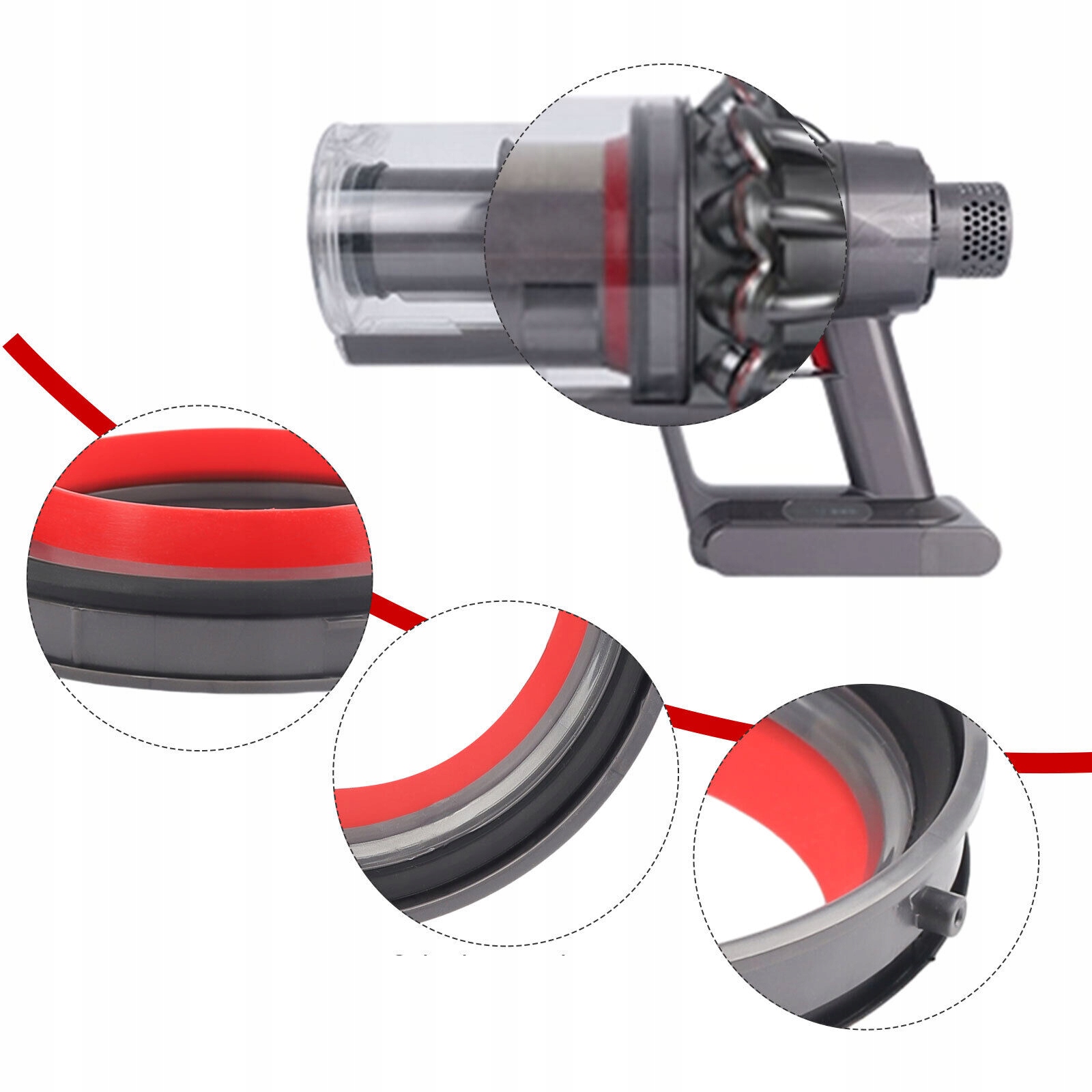 Uszczelka na pojemnik kurzu do Dyson V11 V15 SV14 SV15 + GRATIS 4