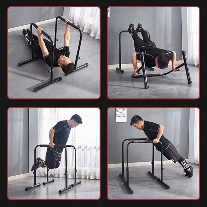 PORĘCZE TRENINGOWE WYSOKIE DO DIPÓW ĆWICZEŃ W DOMU TRENING POMPKI BICEPS AS 4