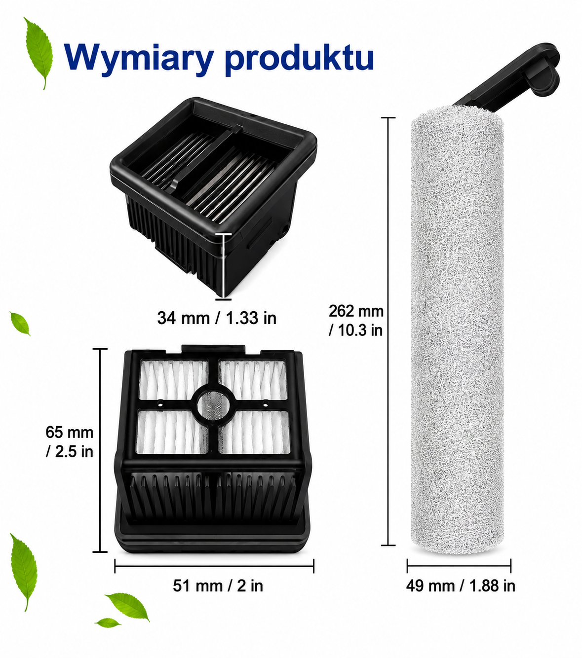 2X FILTR+ ROLLER DO Dreame H12 PRO H12 Plus H12 Dual M13 Beta - miniatura 4