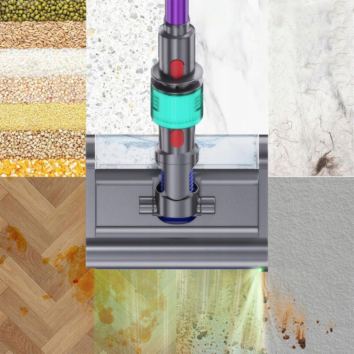 Mop Elektryczny Do Dyson V15 V7 V8 V10 V11 Z Led I Filtrem 2W1 - miniatura 5