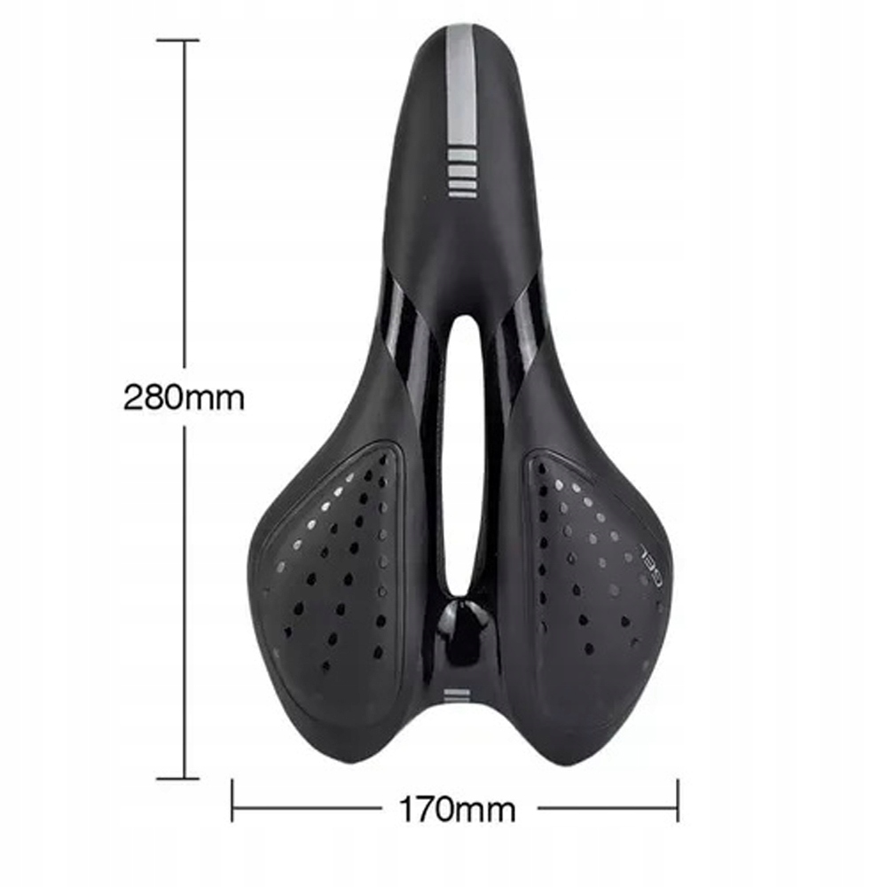 ŻELOWE SIODEŁKO ROWEROWE Z OTWOREM SPORTOWE WYGODNE SIEDZENIE S3 5