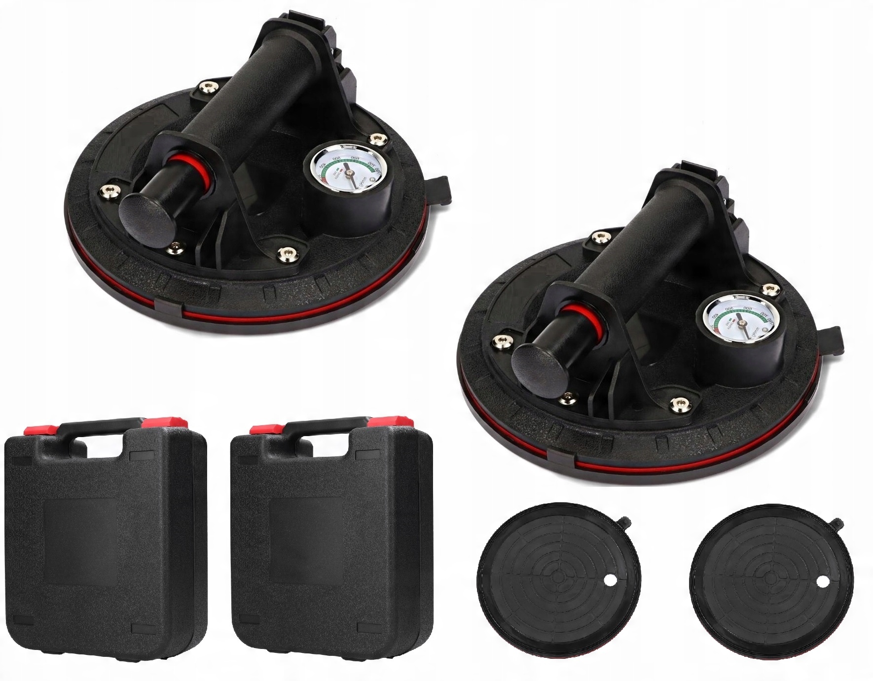 UCHWYT PRZYSSAWKA Z MANOMETR POMPKĄ DO GLAZURY PŁYTEK 300KG MECHANICZNA 15