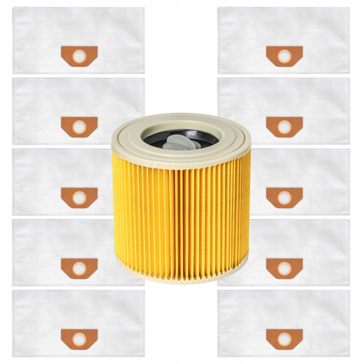 10x Worki do odkurzacza Karcher WD3 10x worek WD 3 WD2 WD 6 SE 4001 - miniatura 2
